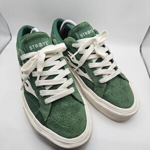 Straye Mens Logan Green White Suede Skater Grunge Punk Skateboard Shoe M9/W10.5